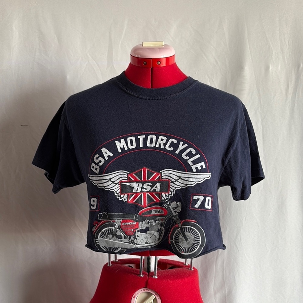 Motorcycle Black Crop Top